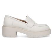 Pomme D'or Suede Loafers White, Dam