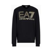 Emporio Armani EA7 Clean Design Crew-Neck Sweatshirt Black, Herr