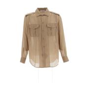 Saint Laurent Fickskjorta Beige, Herr