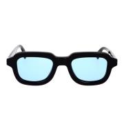 Retrosuperfuture Moderna fyrkantiga solglasögon med blåa linser Black,...