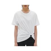 Barbara Bui Dam T-shirt med draperad effekt i bomullsjersey White, Dam
