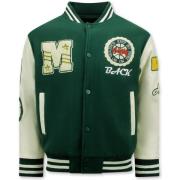 Enos Vintage Oversized Varsity Jacka för män - 7086 Green, Herr