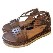 Alaïa Pre-owned Pre-owned Läder espadriller Brown, Dam