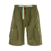 Marcelo Burlon Cargo Bermuda Shorts - Regular Fit Green, Herr