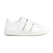 Valentino Garavani Studded Leather Lace-Up Sneakers White, Dam