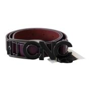 Costume National Brown Leather Large Logo Letter Buckle Belt Brown, Da...