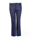 Lardini Blue Linen Blend Chino Trousers Blue, Dam