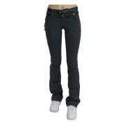 John Galliano Svarta Slim Flared Denim Jeans Gray, Dam