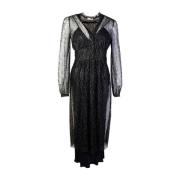 Lardini Black Long Embellished Dress with petticoat Black, Dam
