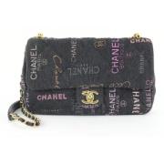 Chanel Vintage Andrahands Axelväska, Tillverkad i Italien Black, Dam