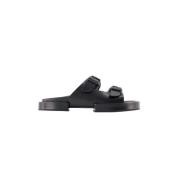 Ann Demeulemeester Svarta läder slip-on sandaler Black, Dam