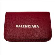 Balenciaga Vintage Begagnad Röd Läderplånbok Red, Dam