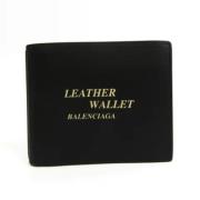Balenciaga Vintage Begagnad Svart Läderplånbok Black, Dam