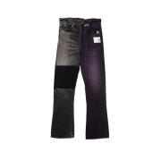 Mihara Yasuhiro 2-Toned Denimbyxor, Stiliga och mångsidiga jeans Black...