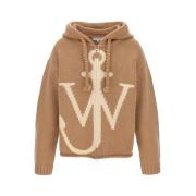 JW Anderson Beige Anchor Dragkedja Hoodie Beige, Herr