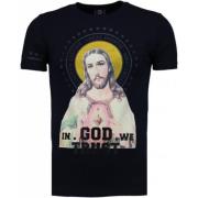 Local Fanatic Jesus God Trust Rhinestone - Herr T Shirt - 5094N Blue, ...