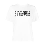 MM6 Maison Margiela Nummer Motiv Crew-Neck T-Shirt White, Dam