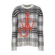 JW Anderson Vita Sweaters med Logobroderi White, Dam