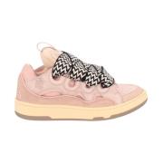 Lanvin Läder- och Mesh Sneakers Pink, Dam