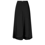 Dante 6 Svart Satin Midi Kjol Black, Dam