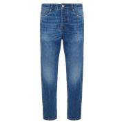 Ami Paris Slim-Fit Stiliga Jeans Uppgradering Blue, Herr