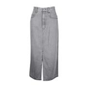 Isabel Marant Pre-owned Stilfull Denim Midi Kjol i Grå Bomull Gray, Da...