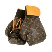 Louis Vuitton Vintage Vintage Lyxiga Canvas Handskar Brown, Dam