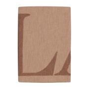 Lanvin Beige Ullsjal med Kamel Logotyptryck Brown, Dam