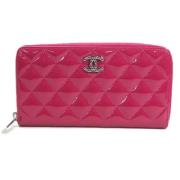 Chanel Vintage Begagnad rosa läderplånbok Pink, Dam