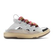 Lanvin Lädersneakers med Mockadetaljer White, Herr