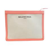 Balenciaga Vintage Pre-owned Canvas kuvertvskor Beige, Dam