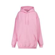 Balenciaga Tryckt Oversized Hoodie Pink, Dam