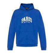 Balenciaga Hoodie med logotyp Blue, Herr