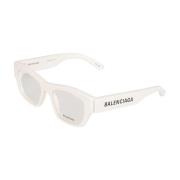 Balenciaga Vit Transparent Bb0264O Solglasögon White, Unisex