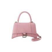 Balenciaga Krokodilpräglad läderhandväska Pink, Dam