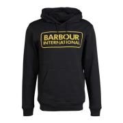 Barbour Svart Pop Over Hoodie - Stilren och Bekväm Black, Herr