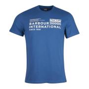 Barbour Grafiskt Tryck Bomull T-shirt Blue, Herr