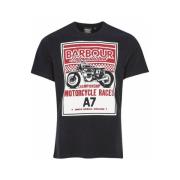 Barbour Legendarisk A7 T-shirt med vintage logotryck Black, Herr
