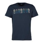 Barbour Navy Tartan Grafisk T-shirt Blue, Herr