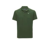 Barbour Tartan Pique Polo Shirt i Racing Green Green, Herr