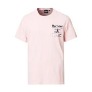 Barbour Nautisk-inspirerad Bomull T-shirt Pink, Herr