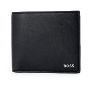 Boss Minimalistisk Polyester Plånbok Black, Herr