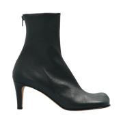 Bottega Veneta Stiliga Block Heeled Ankelboots Green, Dam