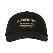Burberry Logo Broderad Baseballkeps Black, Dam