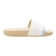 Burberry Stiliga Check Print Slides Beige, Dam