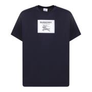 Burberry Blått Logo Patch T-Shirt Blue, Herr