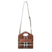 Burberry Lyxig Check Mini Axelväska Brown, Dam