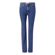 Calvin Klein Mid Rise Slim Jeans Denim för kvinnor Blue, Dam