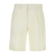 Casablanca Svala Ivory Gabardine Bermuda Shorts White, Herr