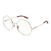 Chloé Metalliska Optiska Glasögon för Kvinnor Yellow, Unisex